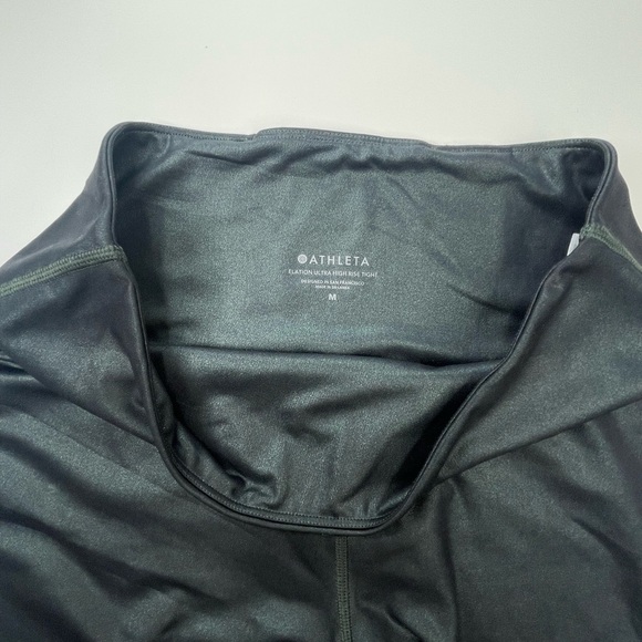 Athleta Shimmer Green Gray Elation High Rise 7/8 length Leggings Size M - Picture 6 of 13